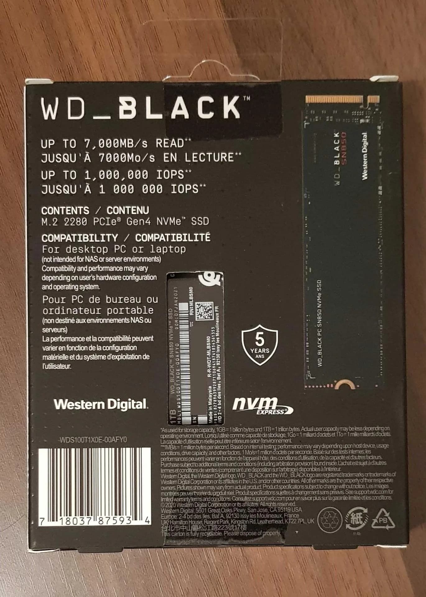 قیمت آنلاین اس اس دی اینترنال وسترن دیجیتال مدل Black SN850 ظرفیت 1 ترابایت