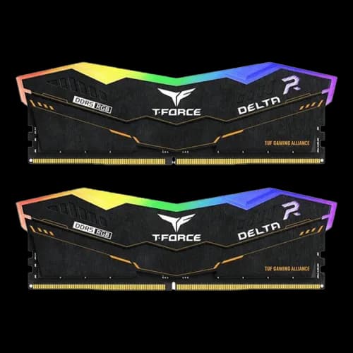 رم کامپیوتر DDR5 تیم گروپ 6000 مگاهرتز مدل T-Force DELTA RGB CL38 ظرفیت 16 گیگابایت کیت 2 عددی مشکی