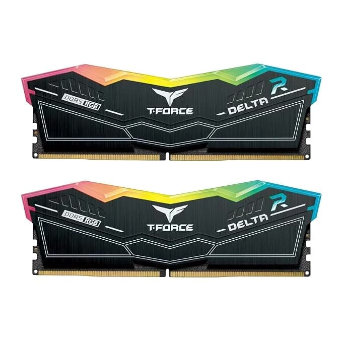 قیمت رم کامپیوتر DDR5 تیم گروپ 6000 مگاهرتز مدل T-Force DELTA RGB CL38 ظرفیت 16 گیگابایت کیت 2 عددی مشکی