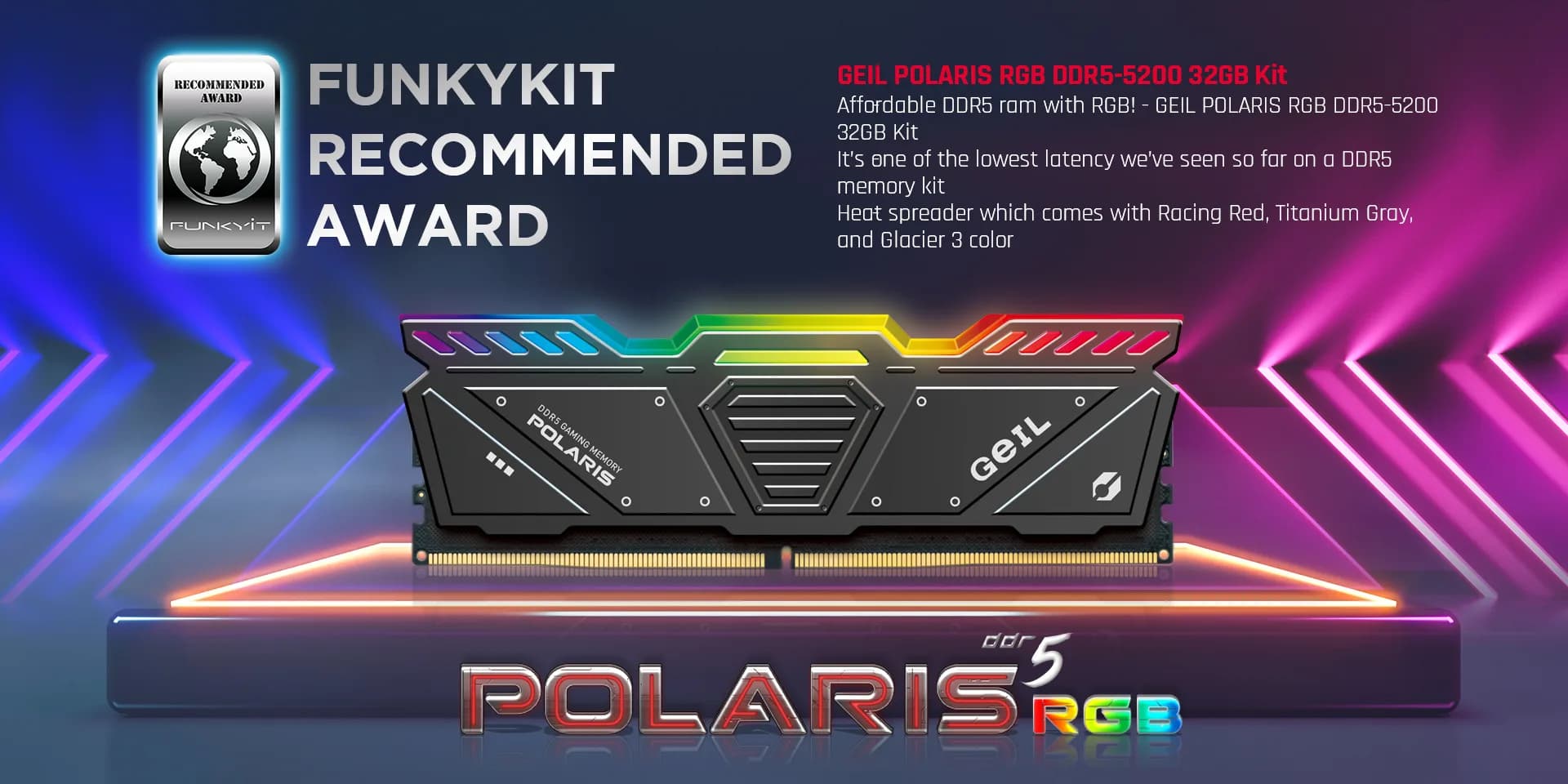 قیمت رم کامپیوتر DDR5 گیل 6000 مگاهرتز مدل Polaris CL38 ظرفیت 32 گیگابایت کیت 2 عددی مشکی