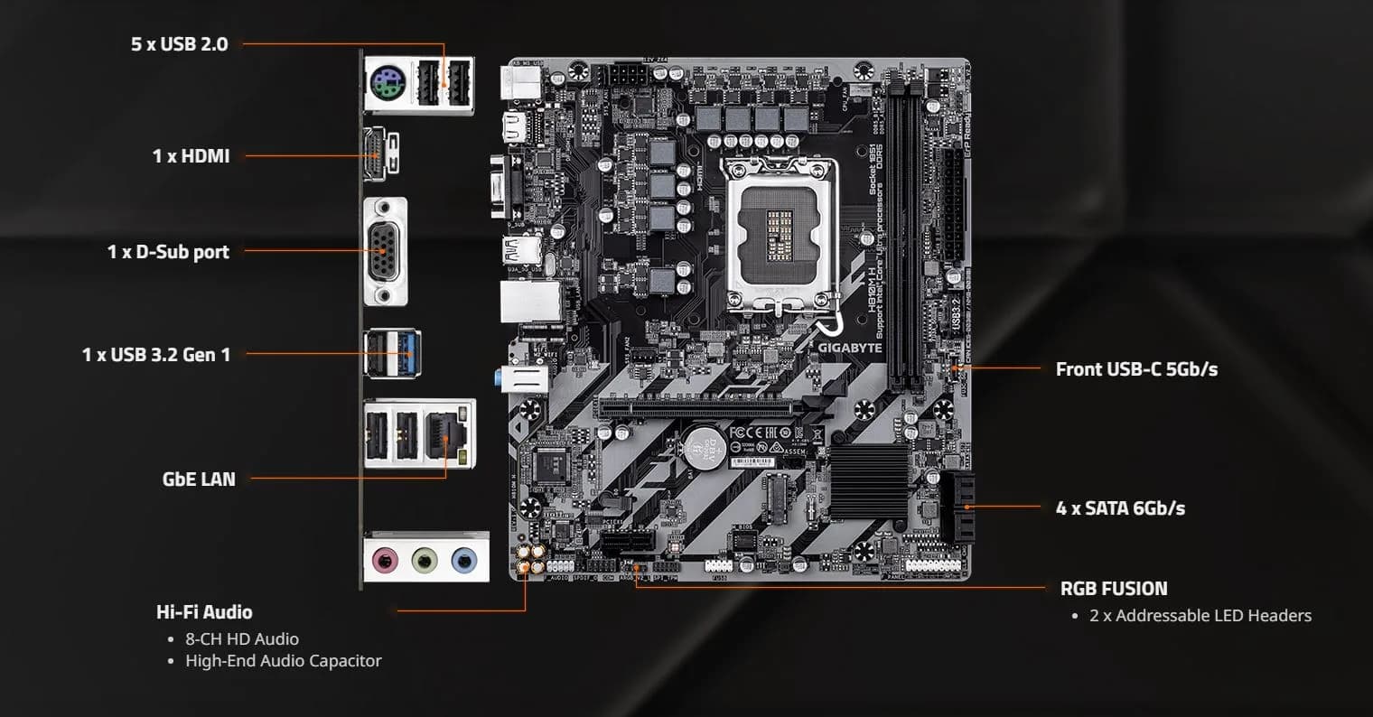 خرید آنلاین مادربرد گیگابایت مدل H810M H DDR5