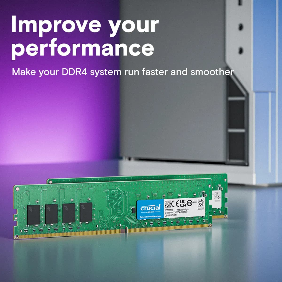خرید آنلاین رم کامپیوتر DDR4 کروشیال 3200 مگاهرتز ظرفیت 16 گیگابایت