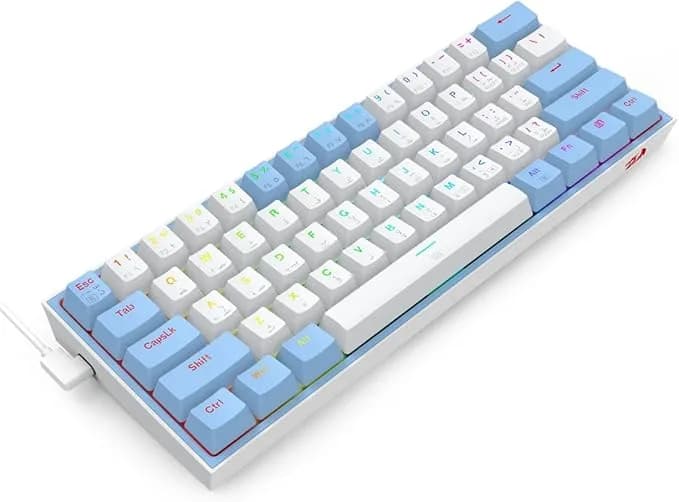 کیبورد گیمینگ مکانیکال ردراگون مدل RGB FIZZ K617 سفید آبی