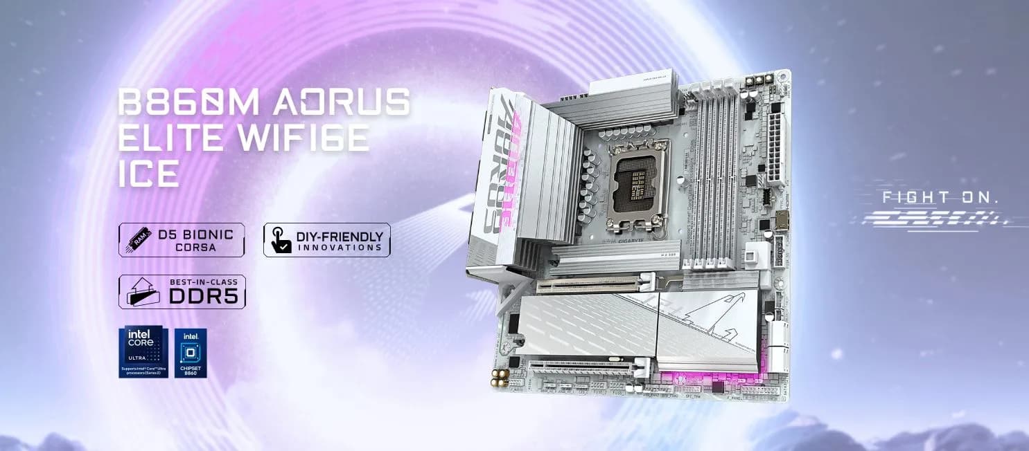 خرید آنلاین مادربرد گیگابایت مدل B860M AORUS ELITE ICE WiFi6E DDR5