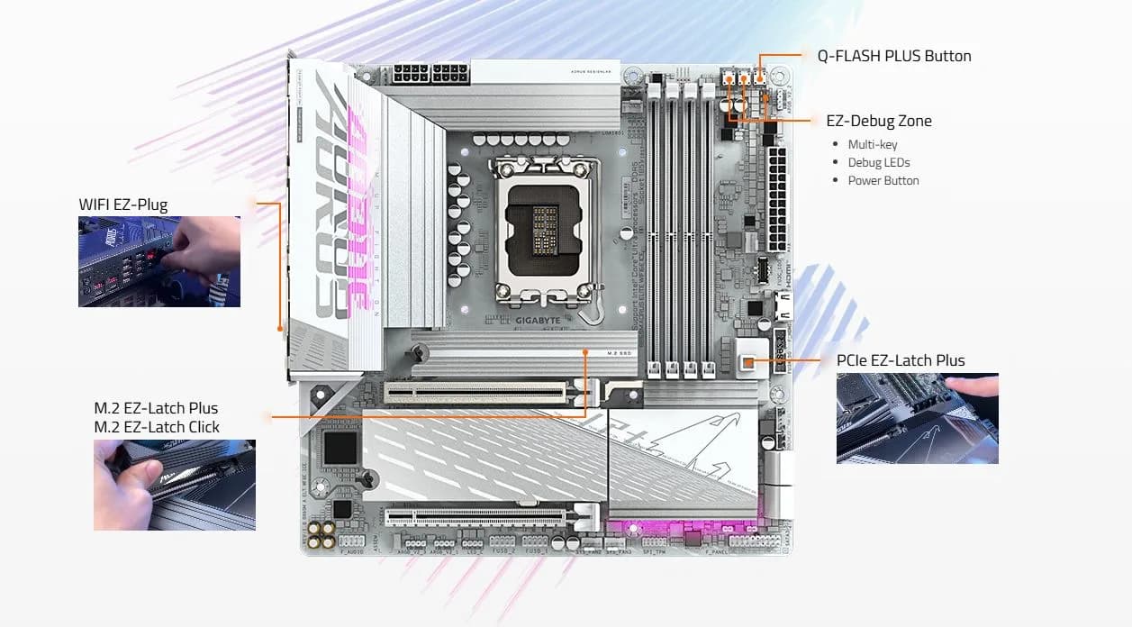 خرید مادربرد گیگابایت مدل B860M AORUS ELITE ICE WiFi6E DDR5