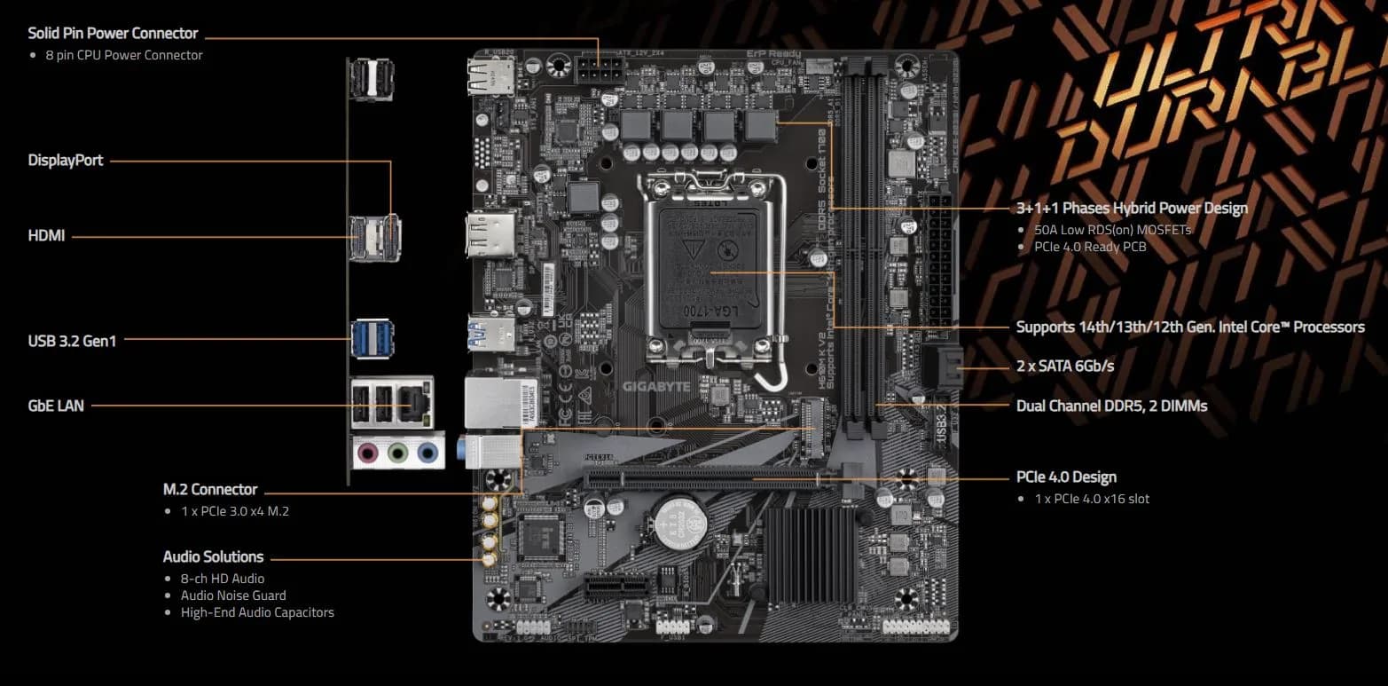 خرید مادربرد گیگابایت مدل H610 MK V2 DDR5