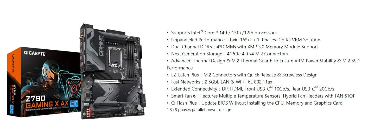 خرید آنلاین مادربرد گیگابایت مدل Z790 GAMING X AX DDR5