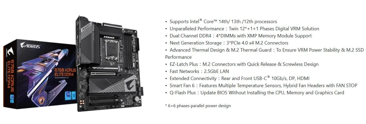 خرید آنلاین مادربرد گیگابایت مدل B760 AORUS ELITE (Rev. 1.0) DDR4