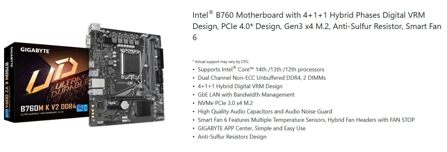خرید مادربرد گیگابایت مدل B760M K V2 DDR4