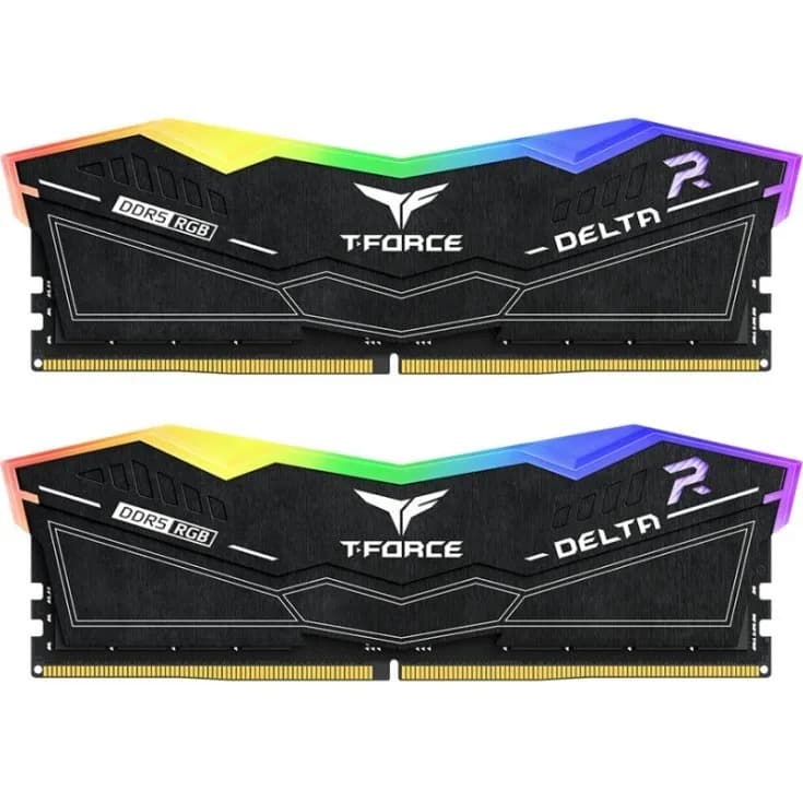 رم کامپیوتر DDR5 تیم گروپ 6400 مگاهرتز مدل T-Force DELTA RGB ظرفیت 32 گیگابایت کیت 2 عددی