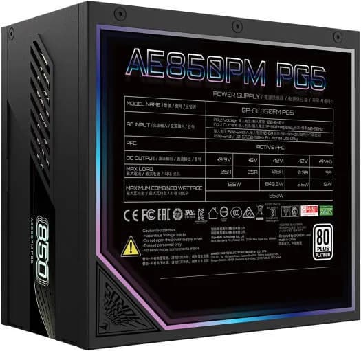 قیمت آنلاین پاور کامپیوتر گیگابایت مدل GP-AE850PM PG5 80 PLUS Platinum