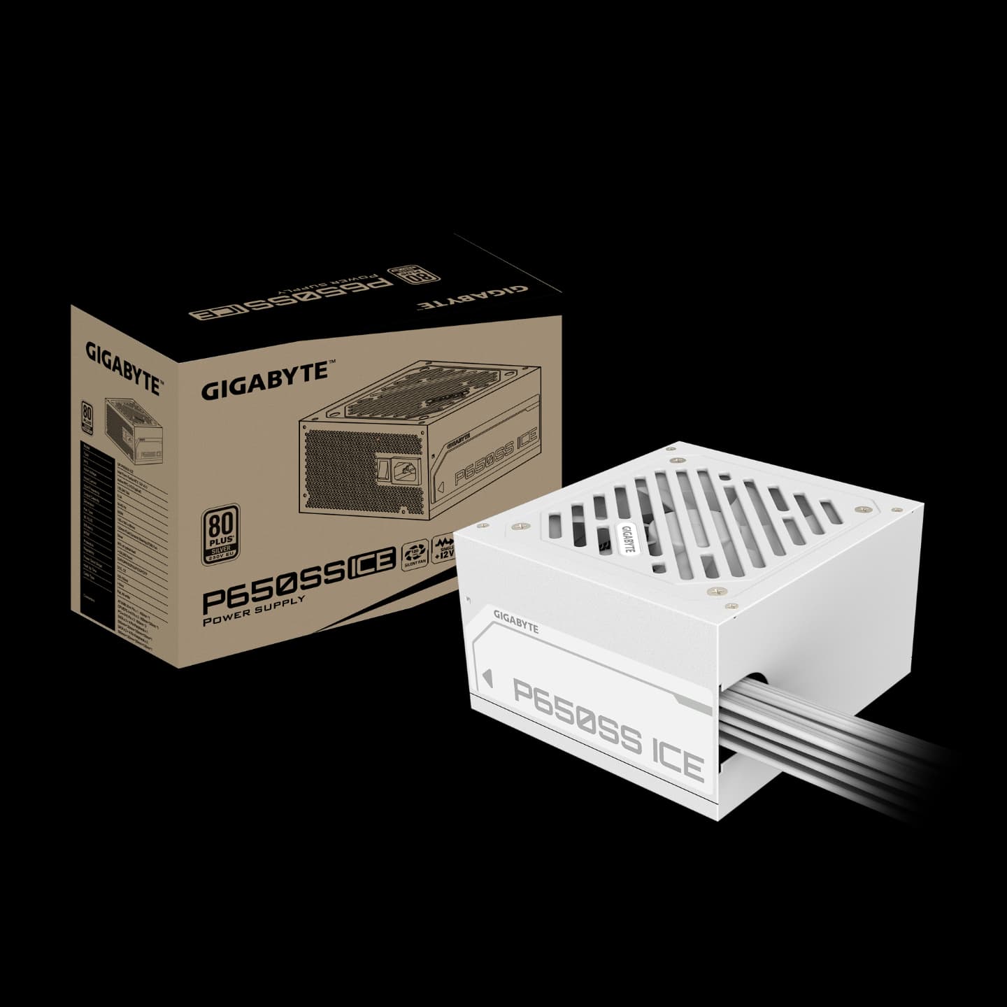 پاور کامپیوتر 650 وات گیگابایت مدل GP-650SS ICE سفید