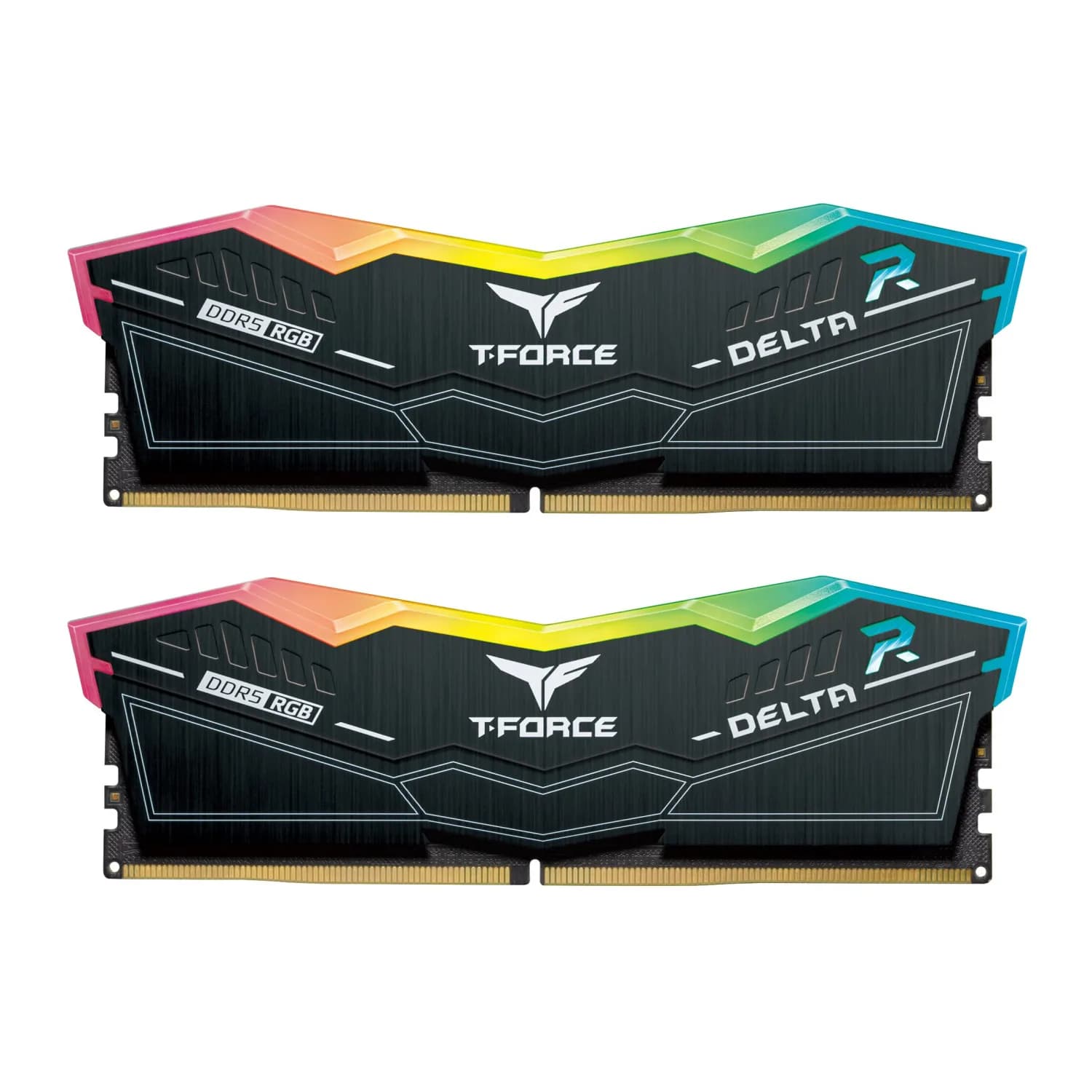 رم کامپیوتر DDR5 تیم گروپ 6000 مگاهرتز مدل T-Force DELTA RGB CL38 ظرفیت 16 گیگابایت کیت 2 عددی مشکی