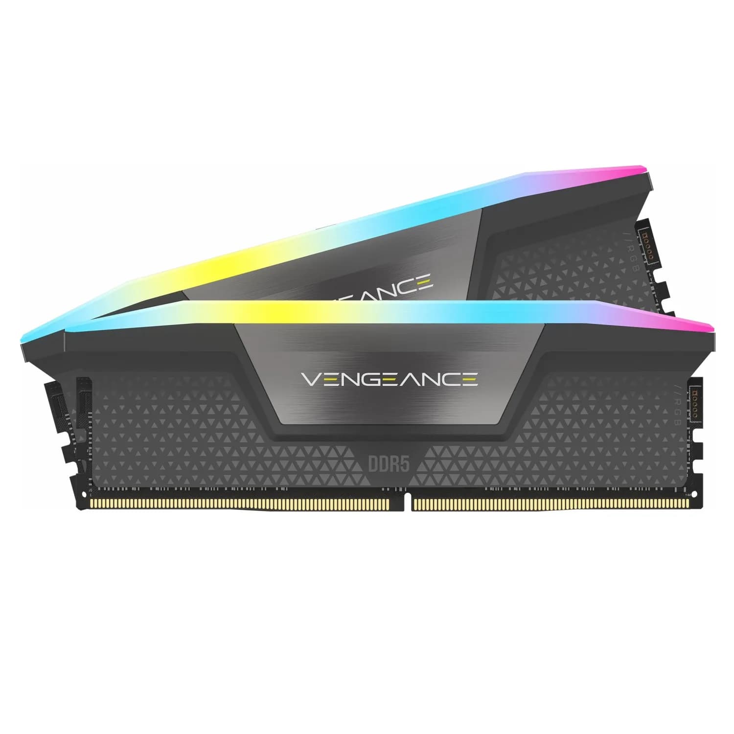 رم کامپیوتر DDR5 کورسیر 6000 مگاهرتز مدل VENGEANCE RGB CL40 ظرفیت 64 گیگابایت کیت 2 عددی خاکستری تیره