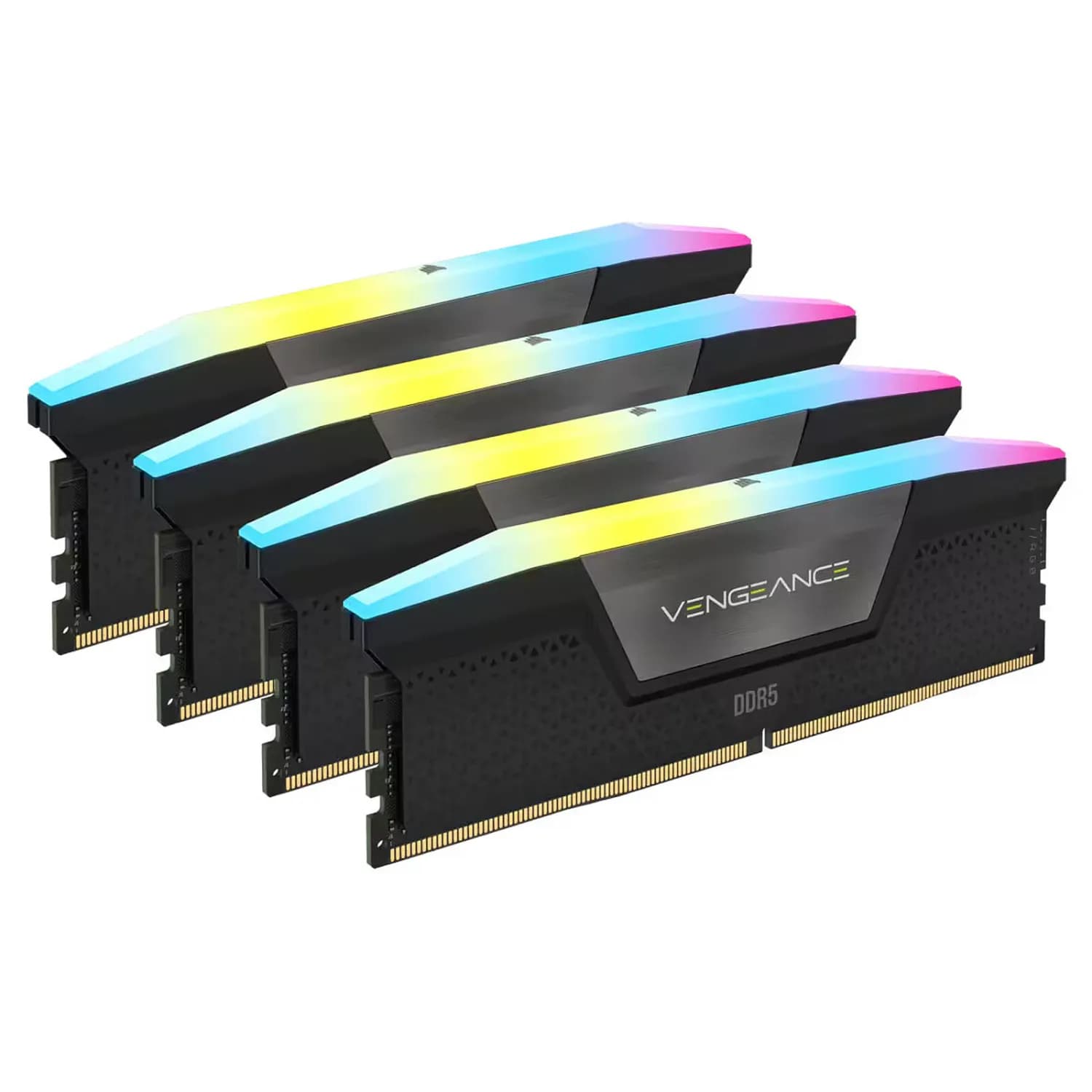 رم کامپیوتر DDR5 کورسیر 5200 مگاهرتز مدل VENGEANCE RGB CL38 ظرفیت 192 گیگابایت کیت 4 عددی مشکی