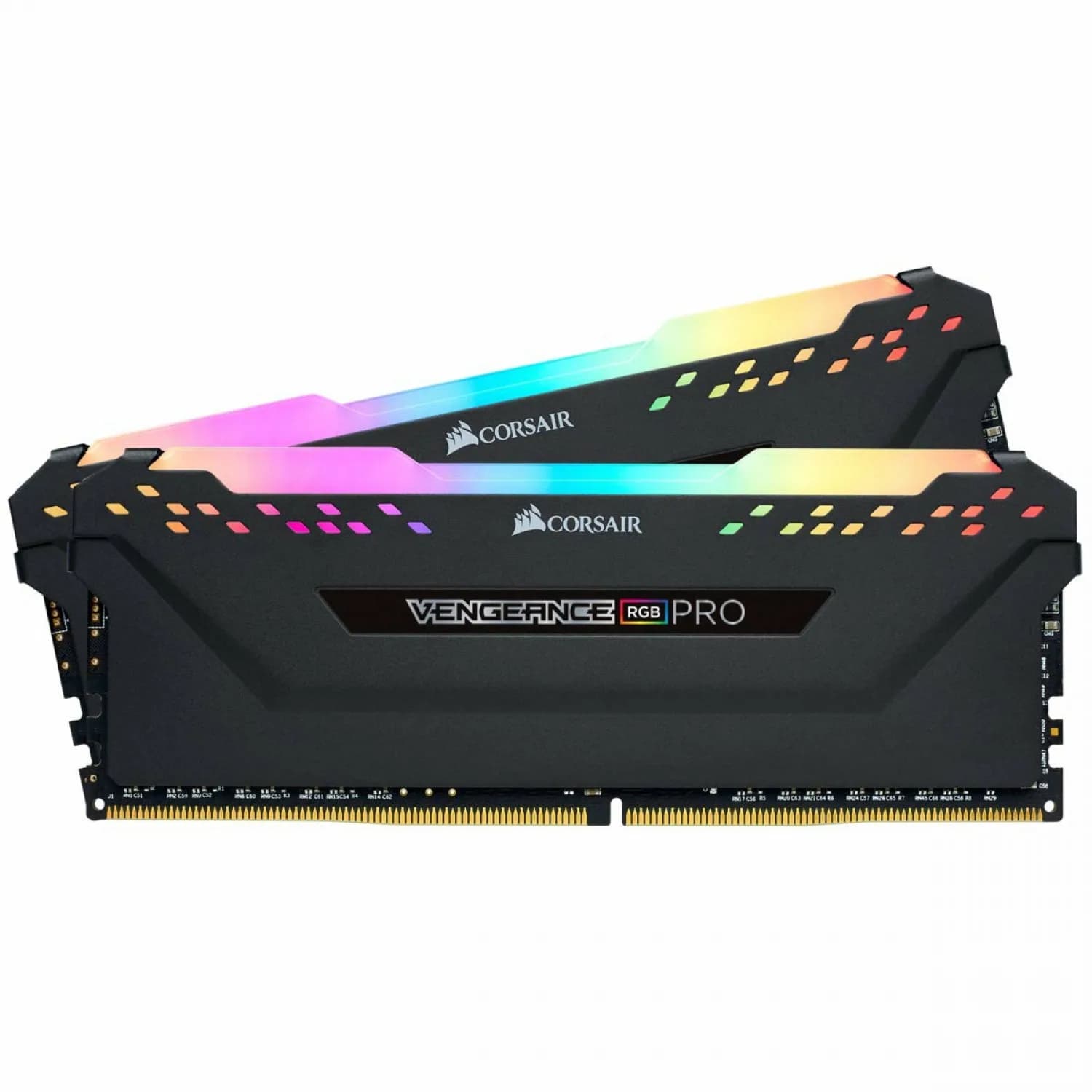 رم کامپیوتر DDR4 کورسیر 3200 مگاهرتز مدل VENGEANCE RGB PRO CL16 ظرفیت 16 گیگابایت کیت 2 عددی مشکی
