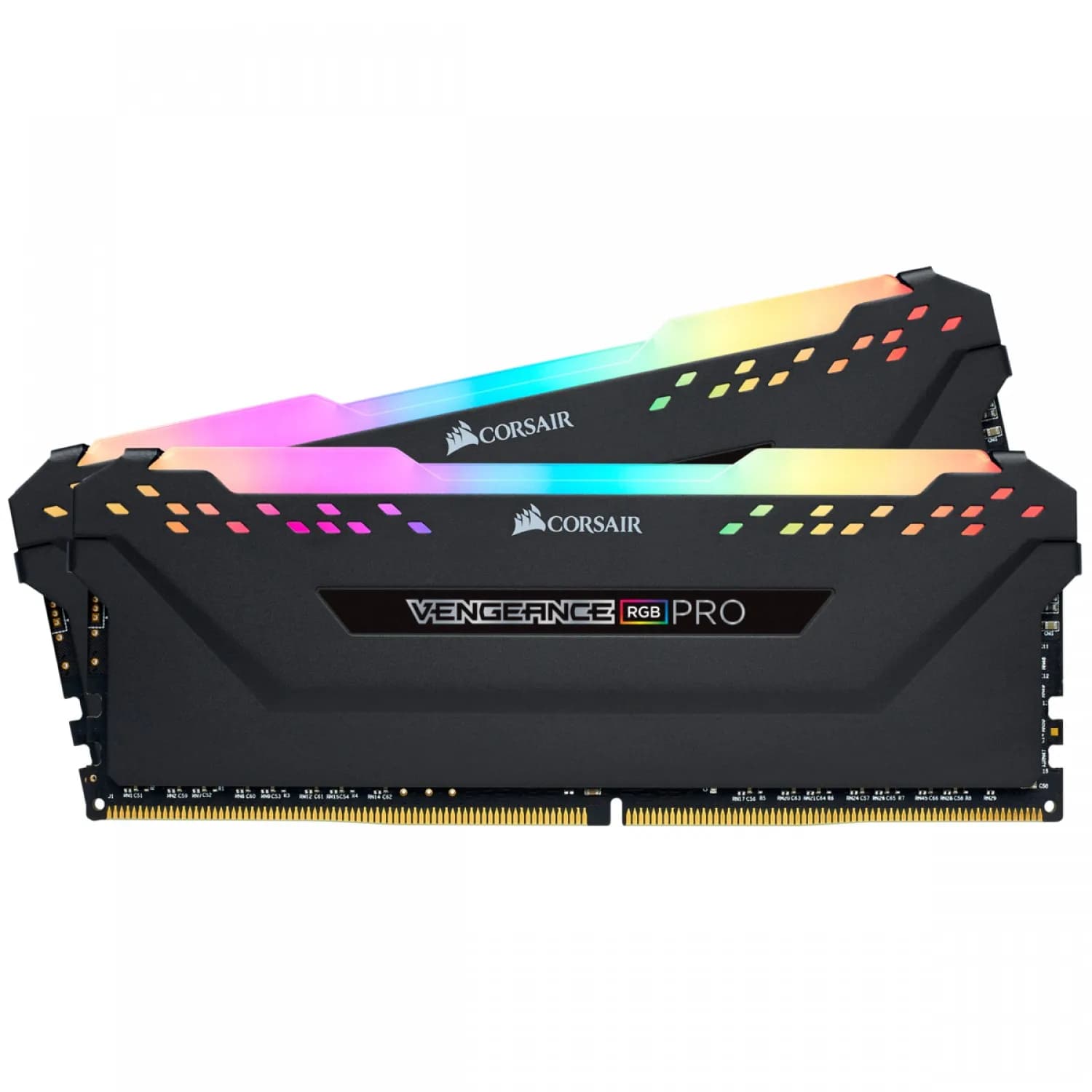 رم کامپیوتر DDR4 کورسیر 3200 مگاهرتز مدل VENGEANCE RGB PRO CL16 ظرفیت 32 گیگابایت کیت 2 عددی مشکی
