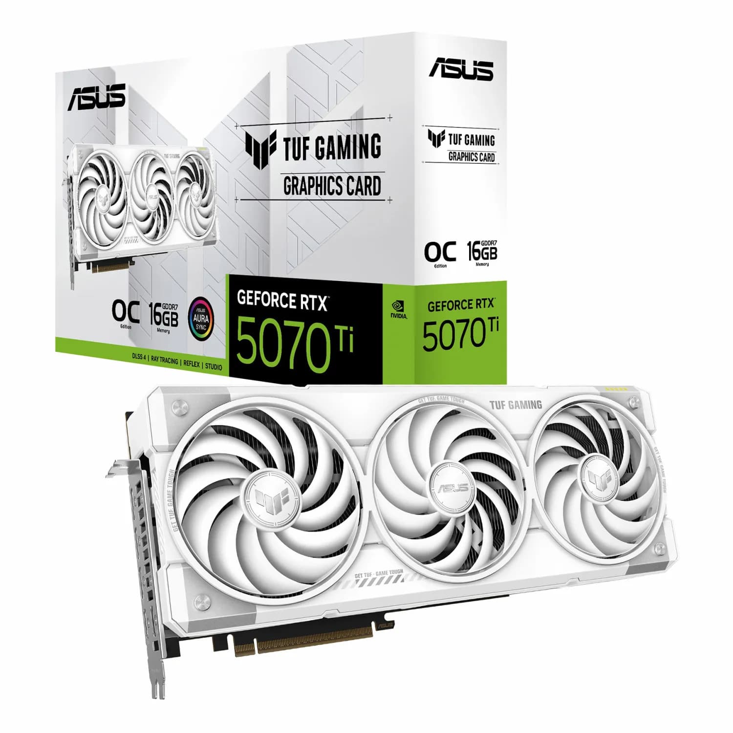 کارت گرافیک ایسوس مدل TUF Gaming RTX 5070 Ti OC Edition 16GB سفید
