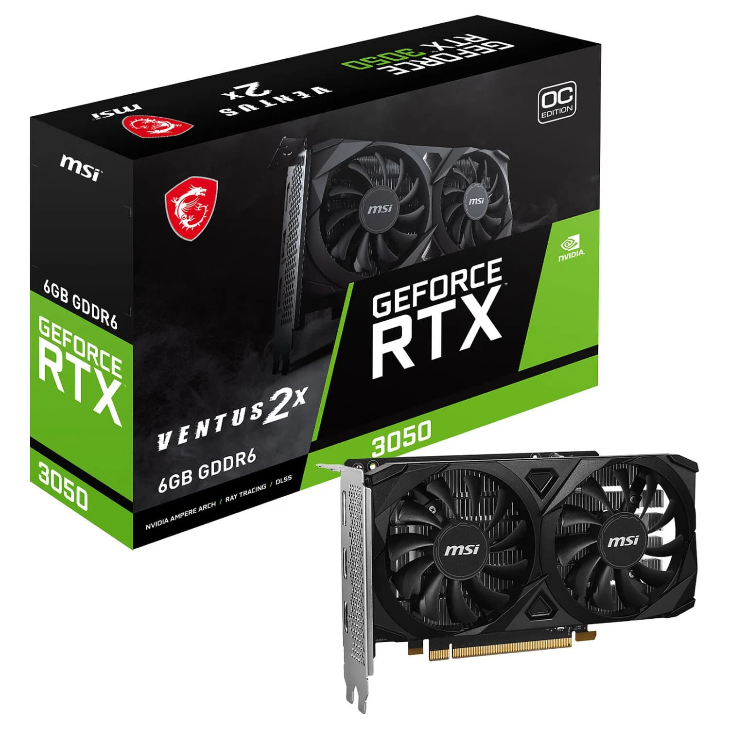 کارت گرافیک ام اس آی مدل RTX 3050 Ventus 2X E OC 6GB