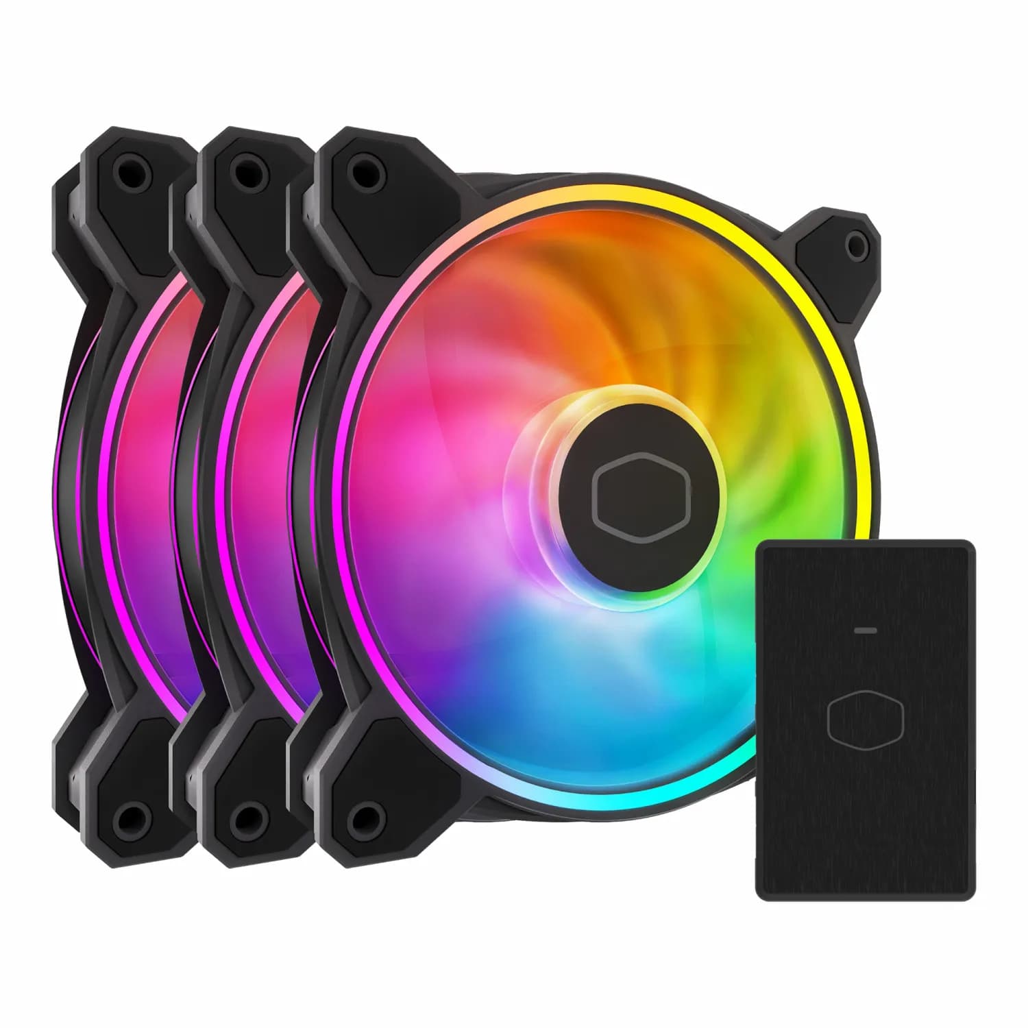 فن کیس کولر مستر مدل MasterFan MF120 Halo2 مشکی بسته 3 عددی