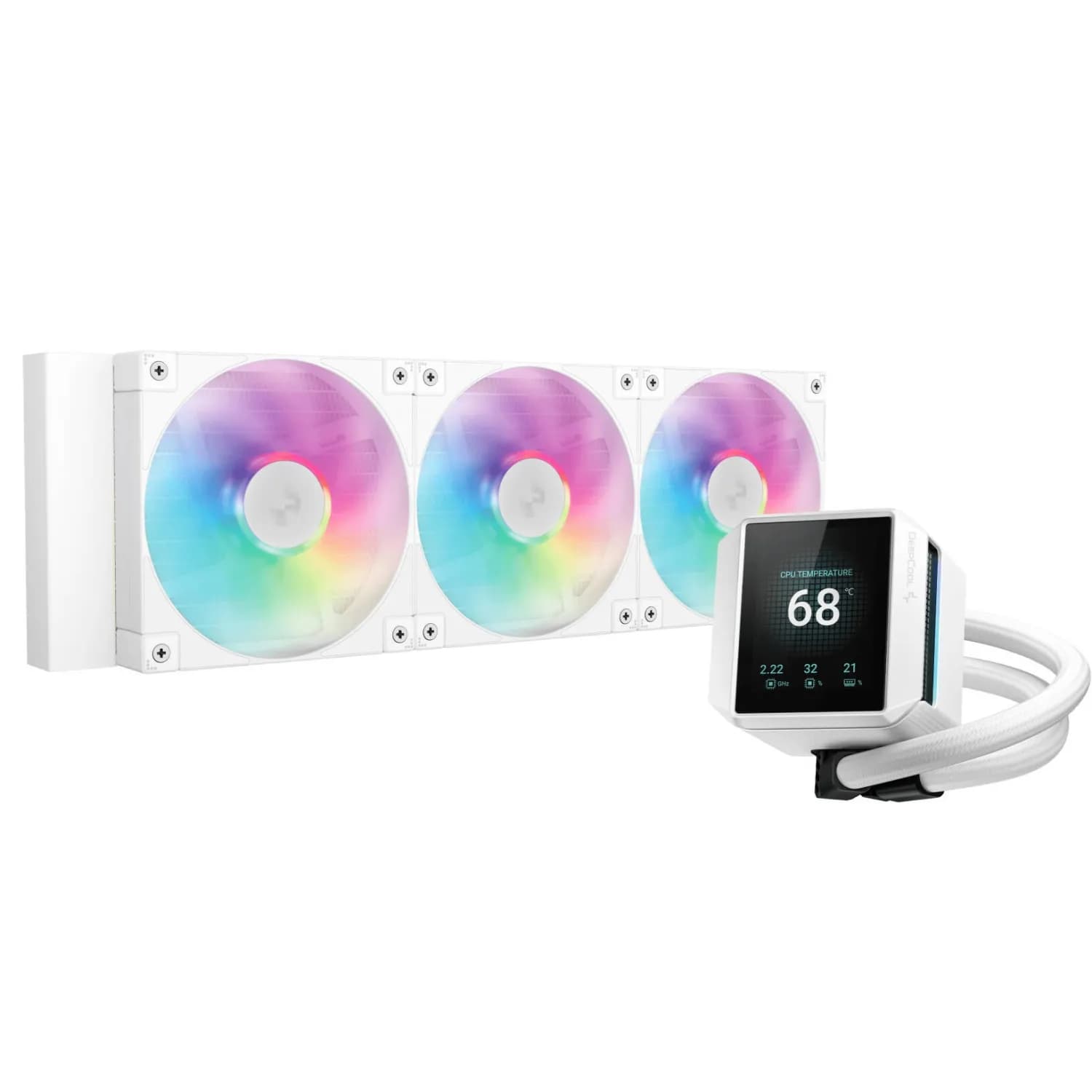 خنک کننده پردازنده دیپ کول مدل MYSTIQUE 360 ARGB سفید