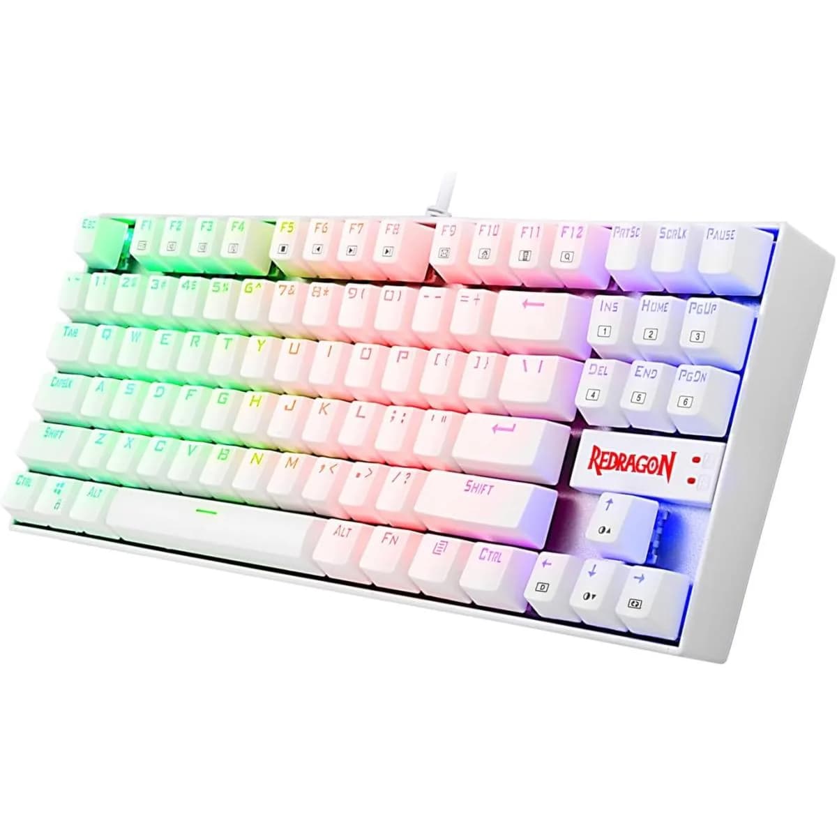کیبورد گیمینگ مکانیکال با سیم ردراگون مدل Kumara K552 RGB سفید